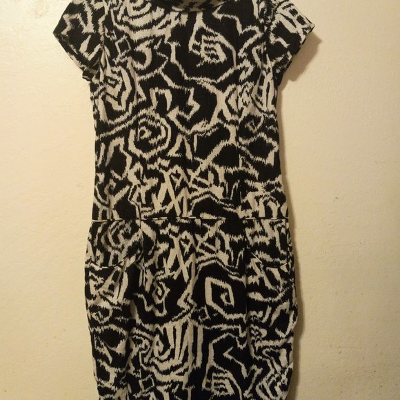 Pendleton Half Zip Dress Black & White GUC Size 4 - Picture 9 of 12